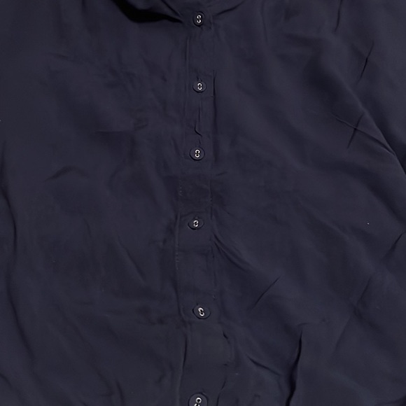 AVA&VIV, V-Neckline, Button Down, Roll-Up Sleeves Top, Blue, Size 4X - Picture 2 of 8